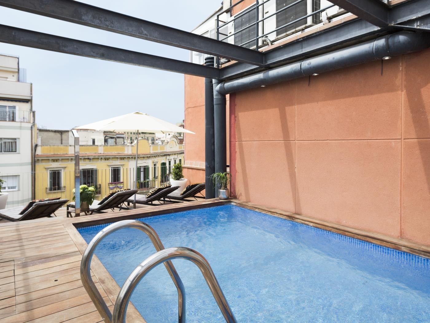 Appartement avec Terrasse Privée et Piscine près de la Plage pour 8 - My Space Barcelona Appartements