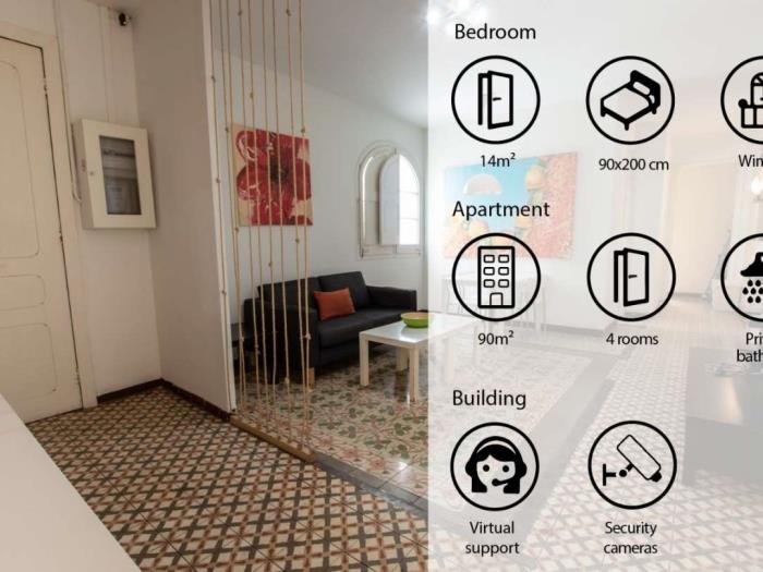 Bel appartement en colocation avec des chambres individuelles, lumineux et spaci - My Space Barcelona Appartements