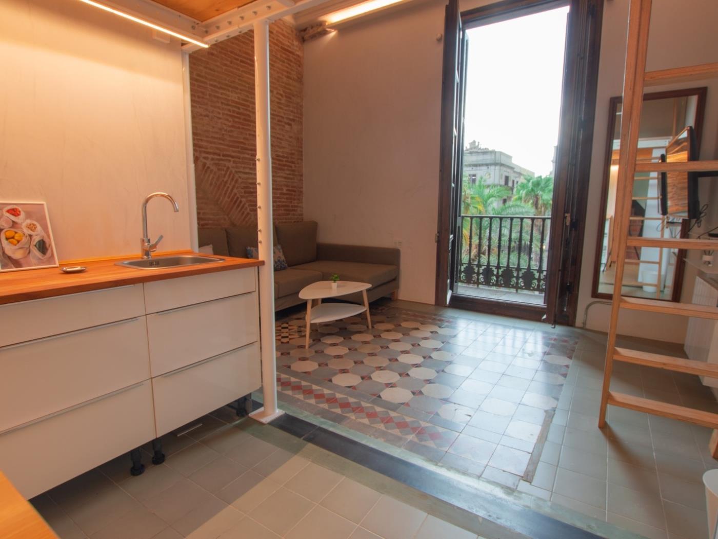 Duplex studio moderne avec grande terrasse en centre-ville - My Space Barcelona Appartements