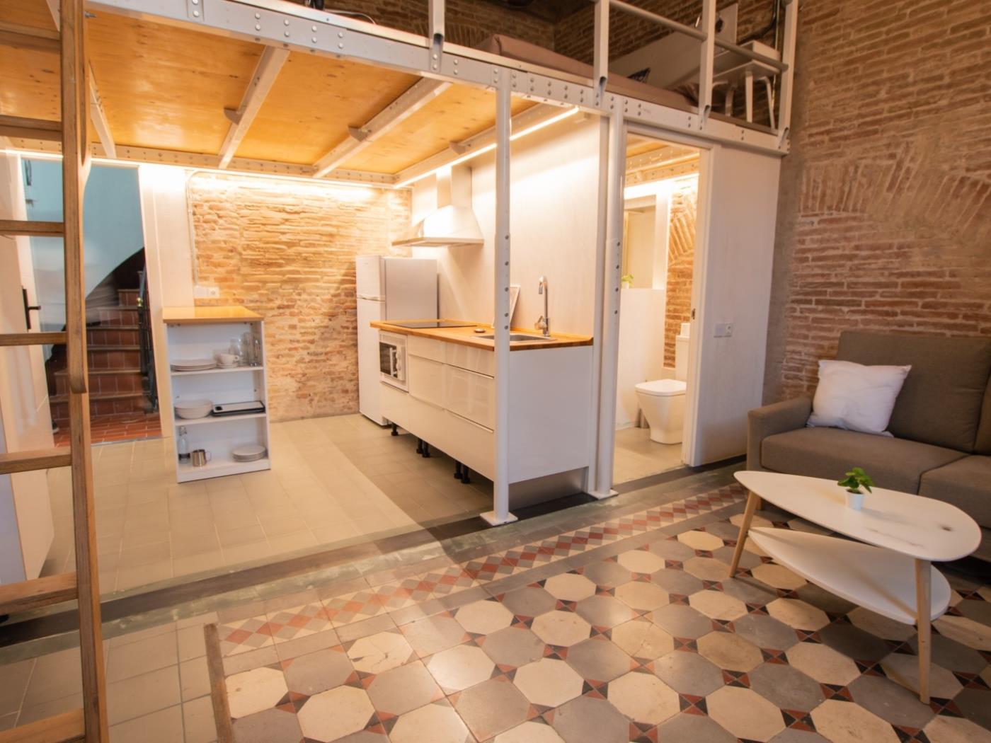 Duplex studio moderne avec grande terrasse en centre-ville - My Space Barcelona Appartements
